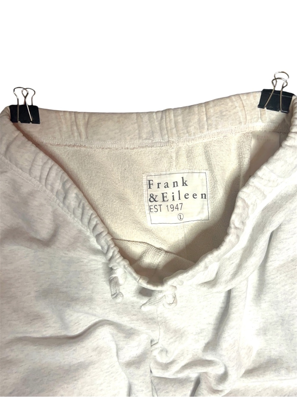 Frank & Eileen Light Gray Cropped ‘Catherine’ Drawstring Sweatpants Sz. Large